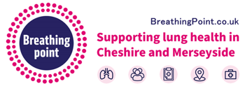 Breathingpoint.co.uk, Text reads "Supporting lung health in Cheshire and Merseyside"